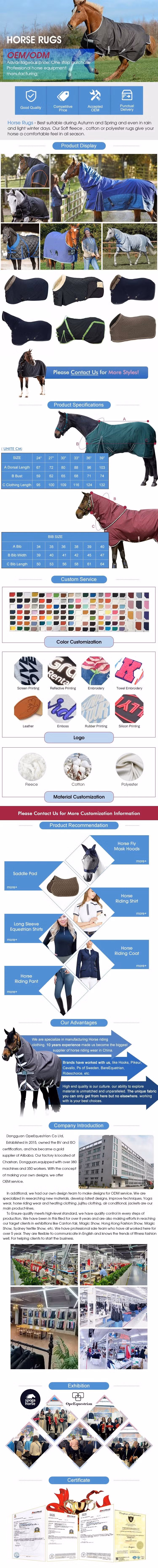 Customized Color Elastic Breathable Summer Sweat Absorbing Equestrian Horse Rug Cotton