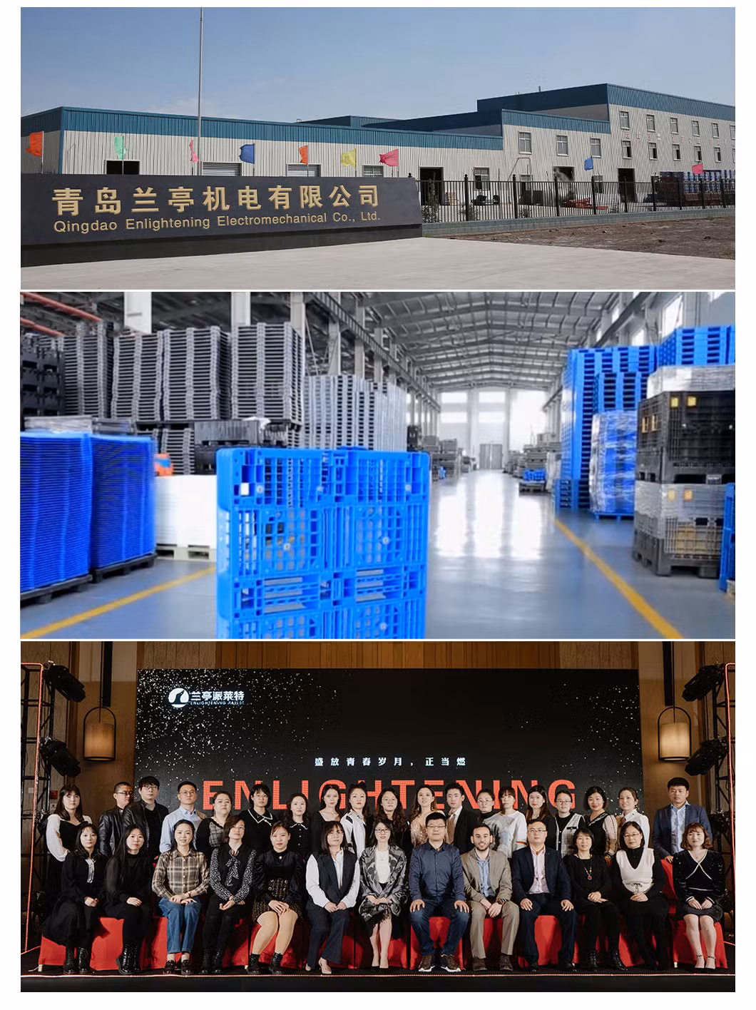 1200X1000mm Red Blue Color Industrial Big Durable Use Euro Type Standard Size Stackable Heavy Duty HDPE Plastic Pallet for Shipping Price