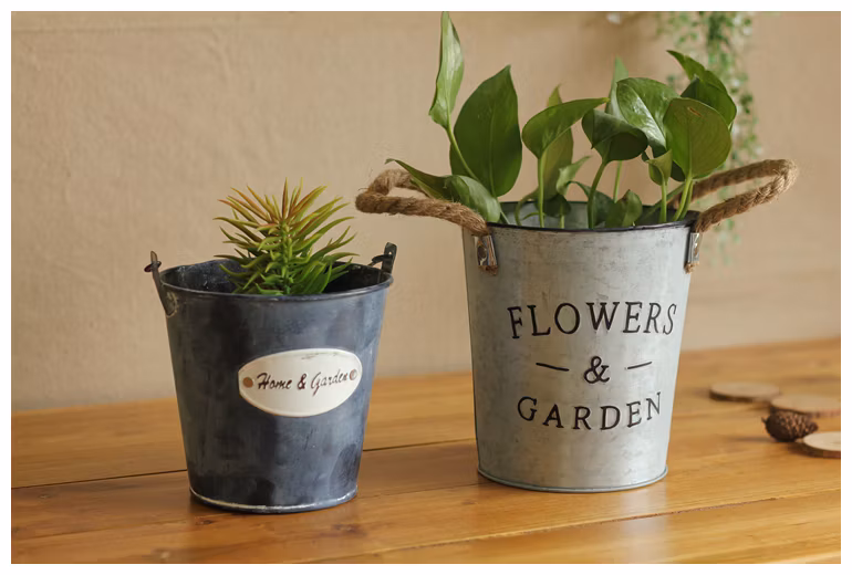 Home Decorative Garden Plants Antique Round White Color Hemp Rope Hanging S Painting Flower Pots