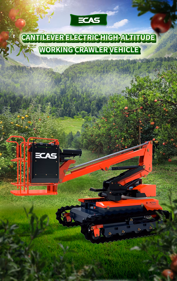 Height 5.5m Weight 1120kg Rotatable Aerial Work Towable Hydraulic Boom Lift Spiderway-100h for Daily Inspection Farm Trees Pruning Management