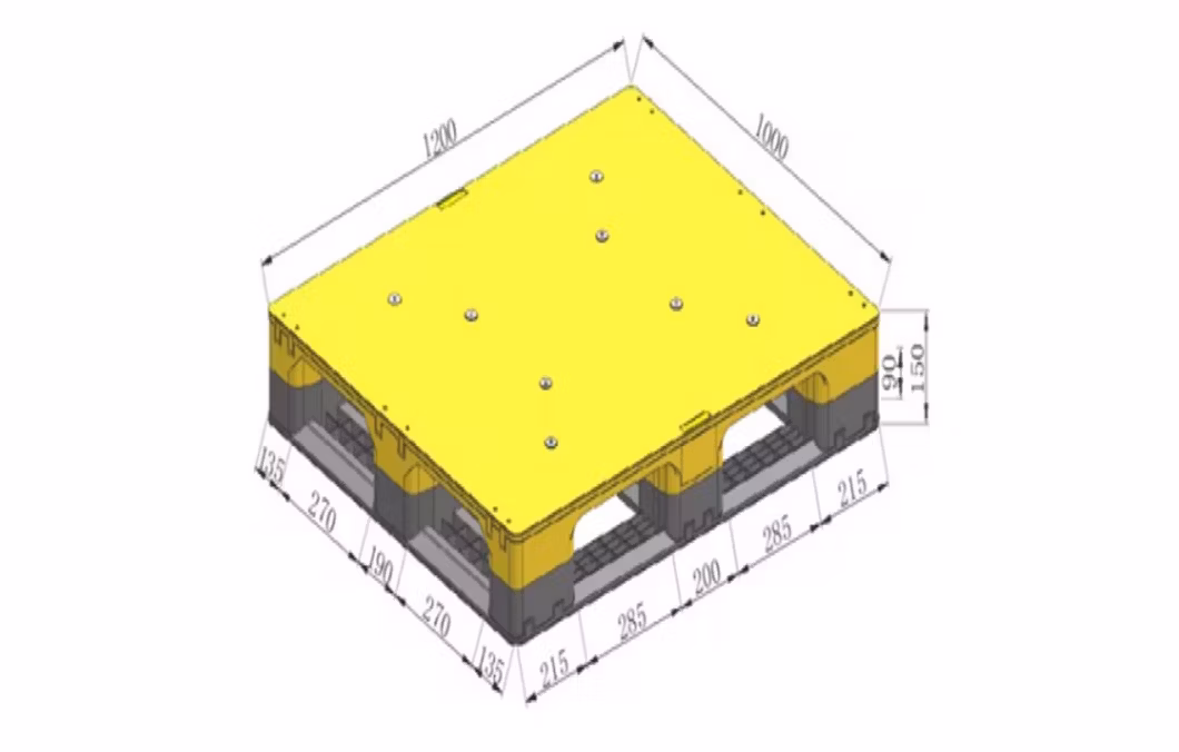 Single Face 1200*1000 Assorted Color Block HDPE Material Nestable Euro Type Standard Size Heavy Duty Reusable Plastic Pallet for Shipping
