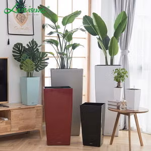 Home Colorful Baking Varnish Glazed Minimalist Style Plant Pot Resin Plastic Planter Flower Pots Wholesale (GQ3-2)