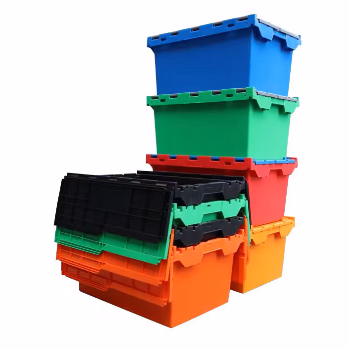 Customize Logo Color Nesting and Stacking Plastic Moving Box for Moving Company