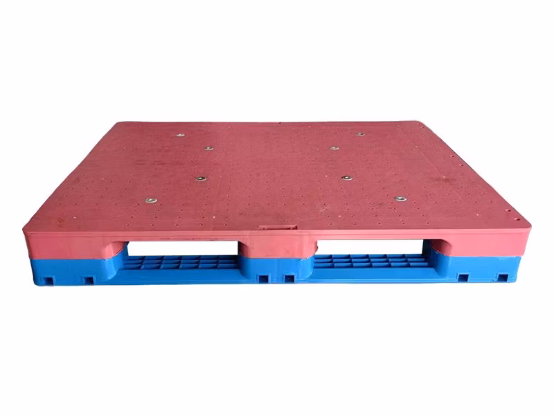 Single Face 1200*1000 Assorted Color Block HDPE Material Nestable Euro Type Standard Size Heavy Duty Reusable Plastic Pallet for Shipping