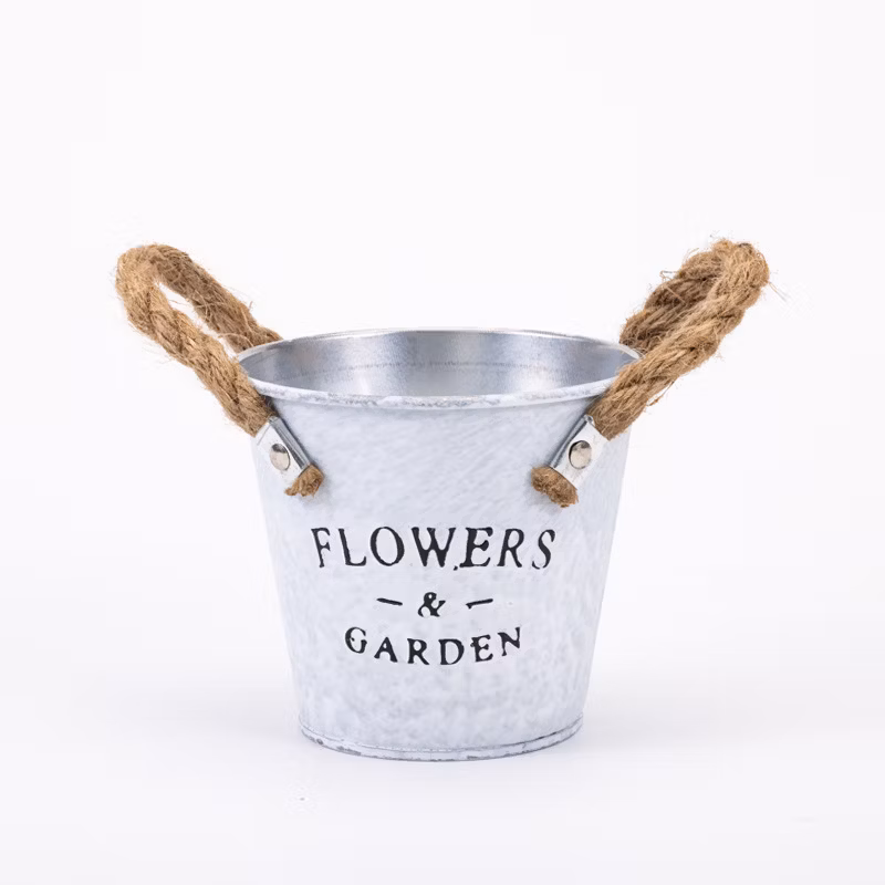 Home Decorative Garden Plants Antique Round White Color Hemp Rope Hanging S Painting Flower Pots