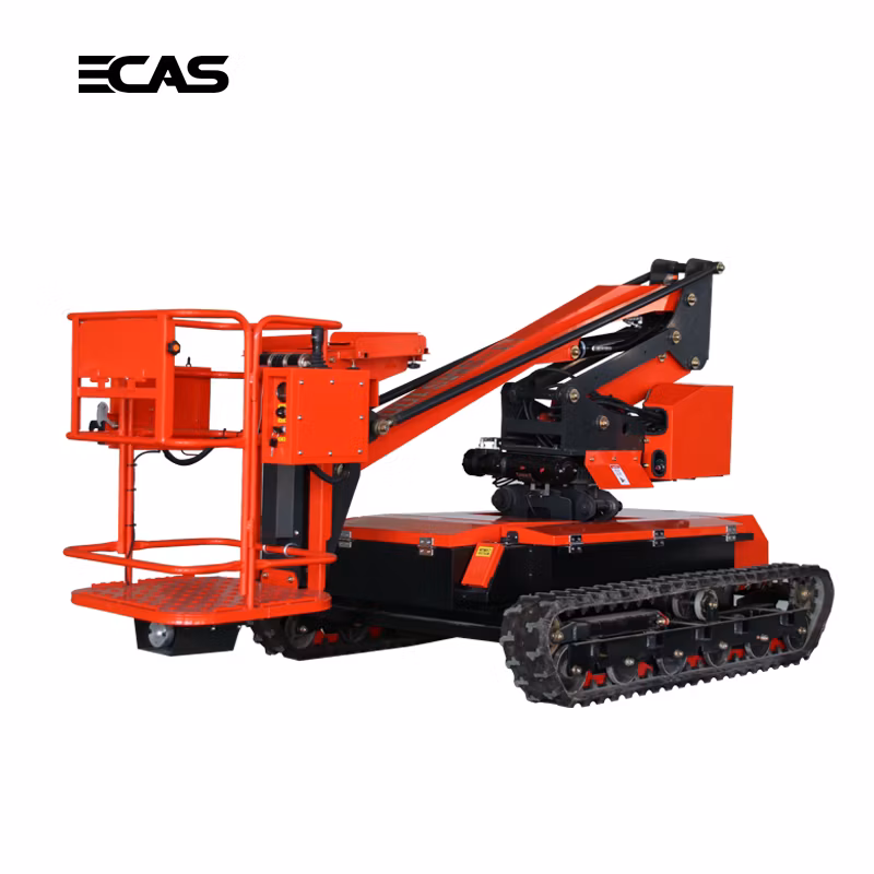 Height 5.5m Weight 1120kg Rotatable Aerial Work Towable Hydraulic Boom Lift Spiderway-100h for Daily Inspection Farm Trees Pruning Management
