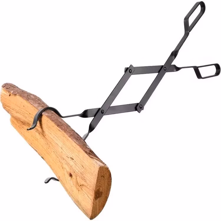 Adjustable Heavy Duty Powder Coated Steel Holder Firewood Log Storage Rack Bracket for DIY Fireplace Wood Storage