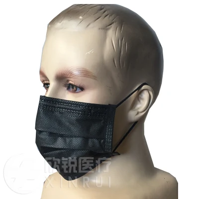 Disposable Non-Woven Black Surgical Face <a href='/mask/'>Mask</a> with Ear-Loop