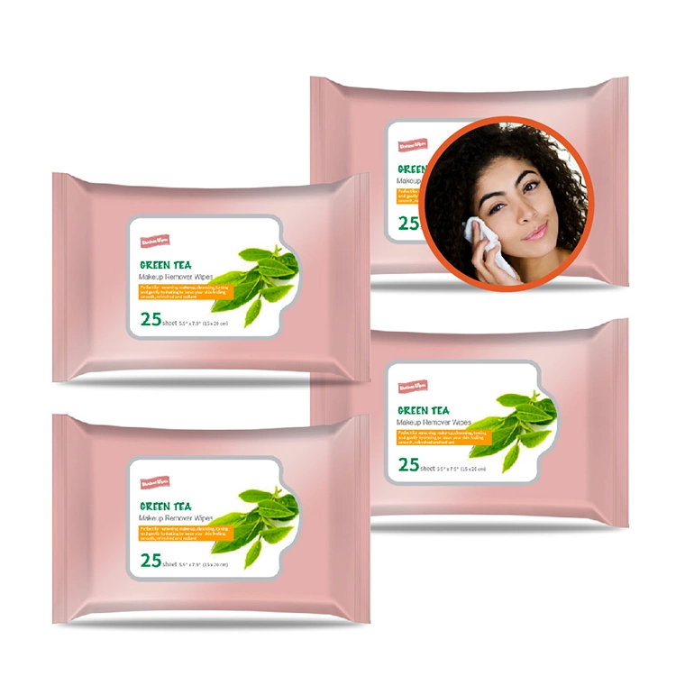 Biokleen Daily Cleansing Hypoallergenic Bamboo Hydrating Waterproof Face Makeup Remover Wet Wipes with Logo