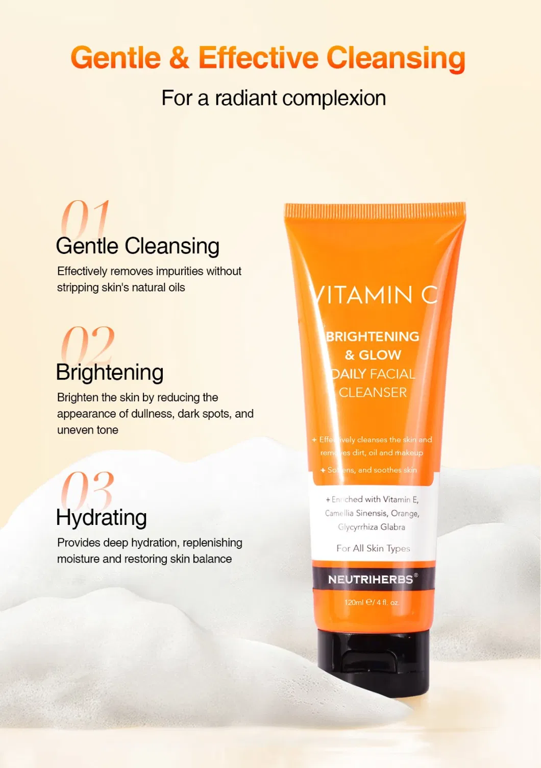 Deep Cleansing Vitamin C Brightening Moisturizing Oil Control Vitamin C Cleanser