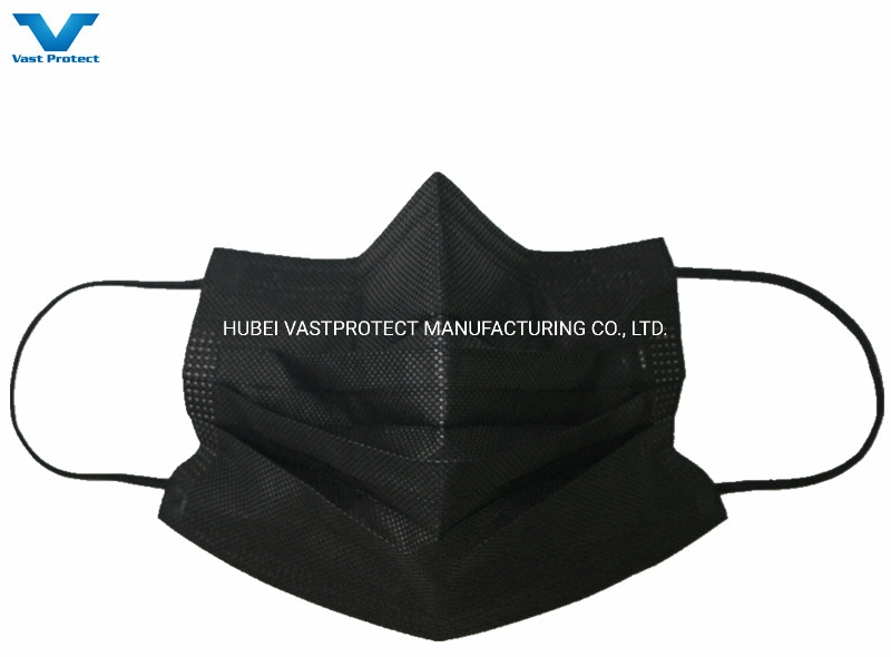 Factory Bfe 90 95 99 Protective Earloop PP 3ply Non-Woven Disposable Black White Face Mask