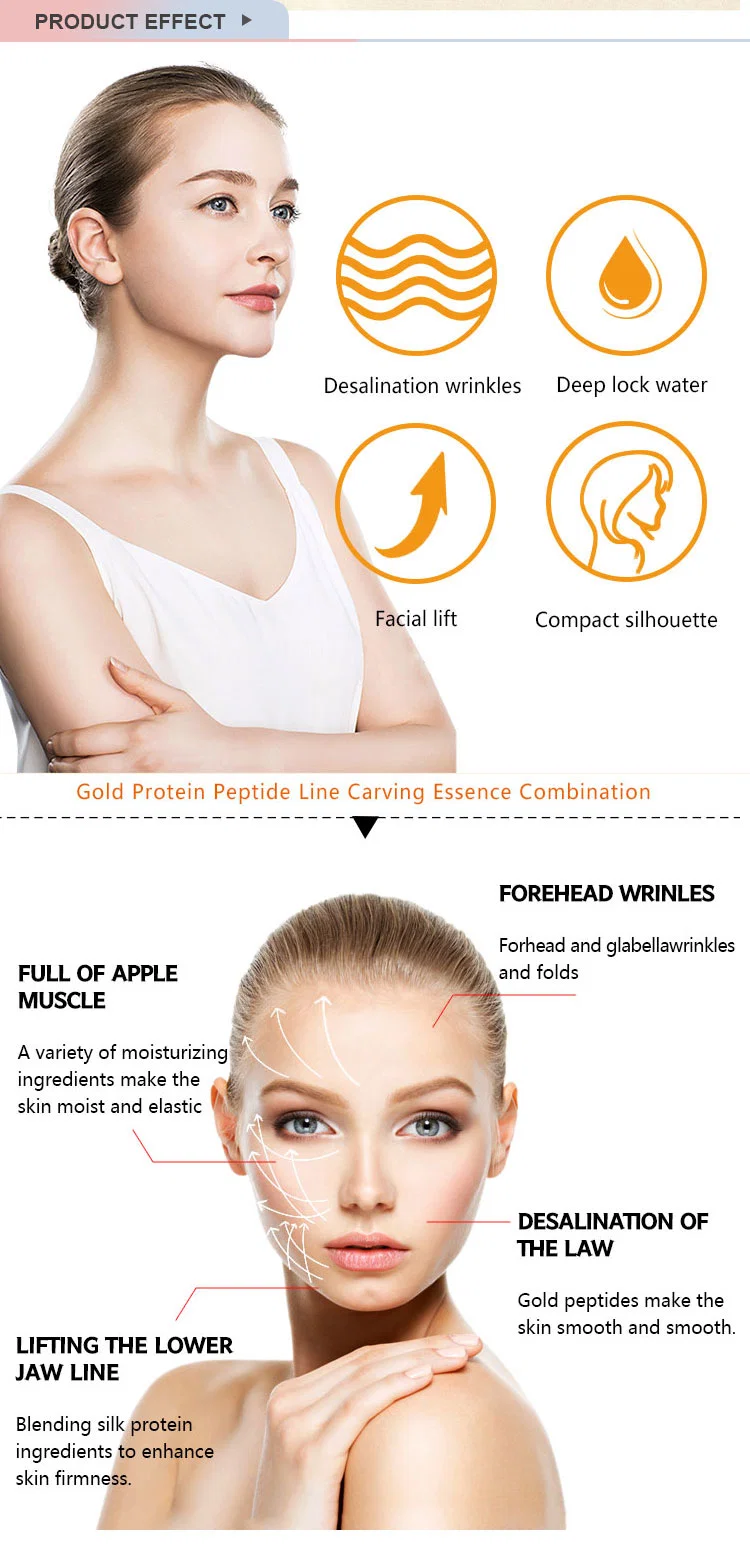 Wholesale Facial Care Face Lift Line Anti-Wrinkle Lifting Serum Gold Protein Collagen Line Carving