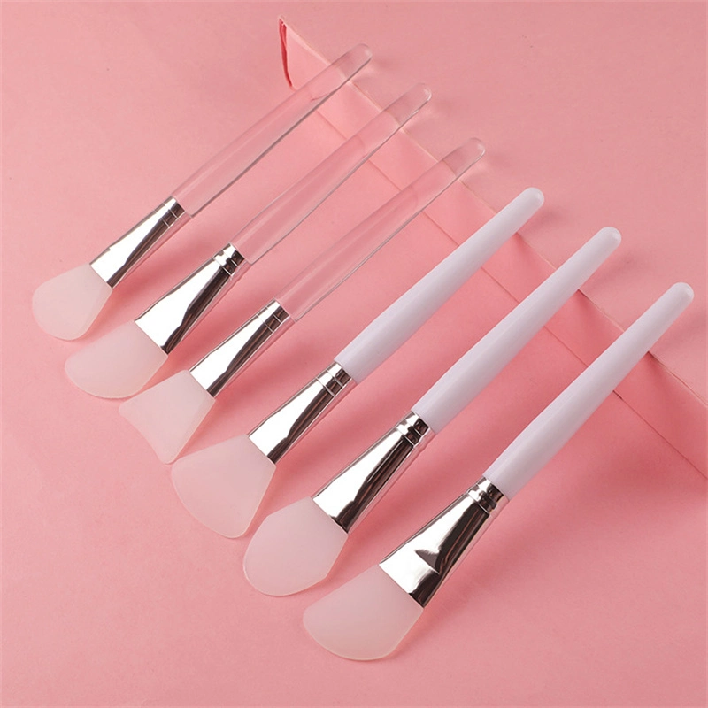 Single Pack White Private Label DIY Mini Face Clay Silicone Bamboo Face Mask Brush