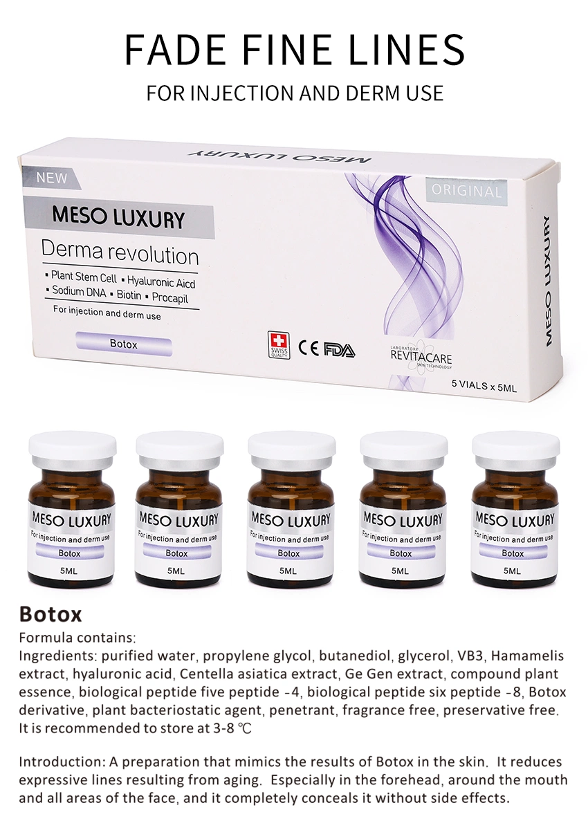 OEM Private Label Meso Luxury Injectable Mesotherapy Serum Acne Scar Removal Skin Whitening Moisturizing Serum