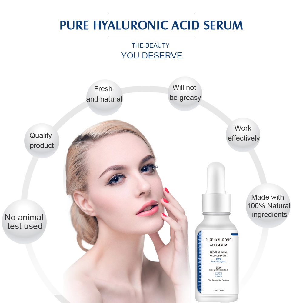 Wholesale Private Label Facial Skin Care Face Moisturizing Vitamin C Anti Aging Whitening Brightening Pure Hyaluronic Acid Collagen Serum