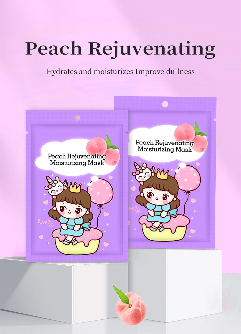 Skin Care Vitamin C Beauty Fruit Extract Strawberry Moisturizing Whiten Cartoon Girl Sheet Korean Facial Mask