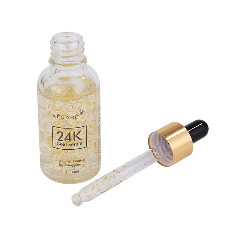 Custom Brand 30ml Active Collagen 24K Gold Face Serum Liquid Whitening Organic Anti Aging Cosmetics Skin Care Serum OEM