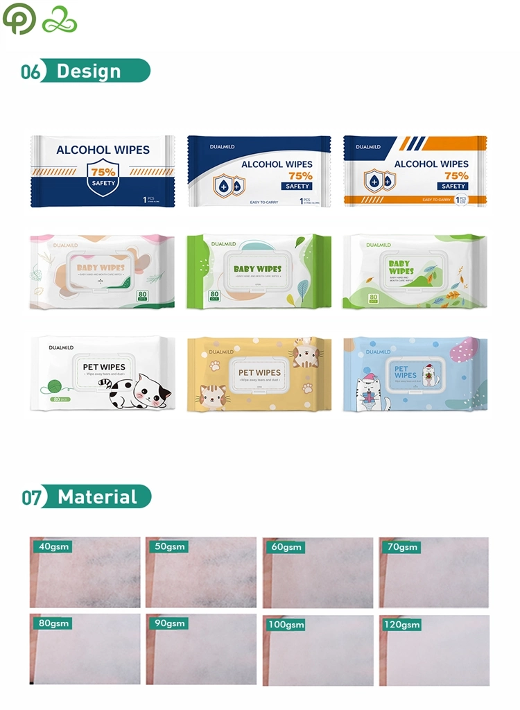 OEM and ODM Facial Wipes Refreshments Cleansing Wet Towel Wipes