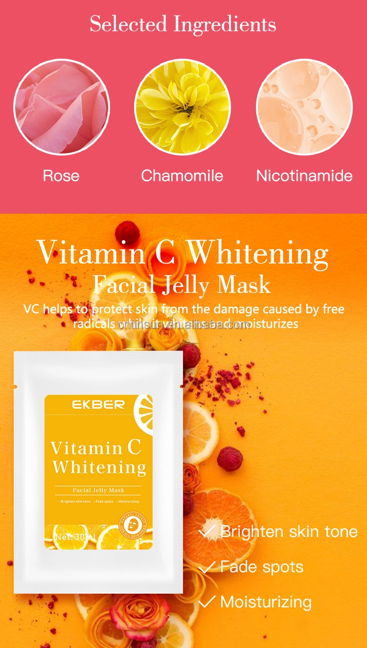 Vitamin C Rose Arbutin Orange Whitening Moisturizer Nourishing Firming Brightening Jelly Facial Mask