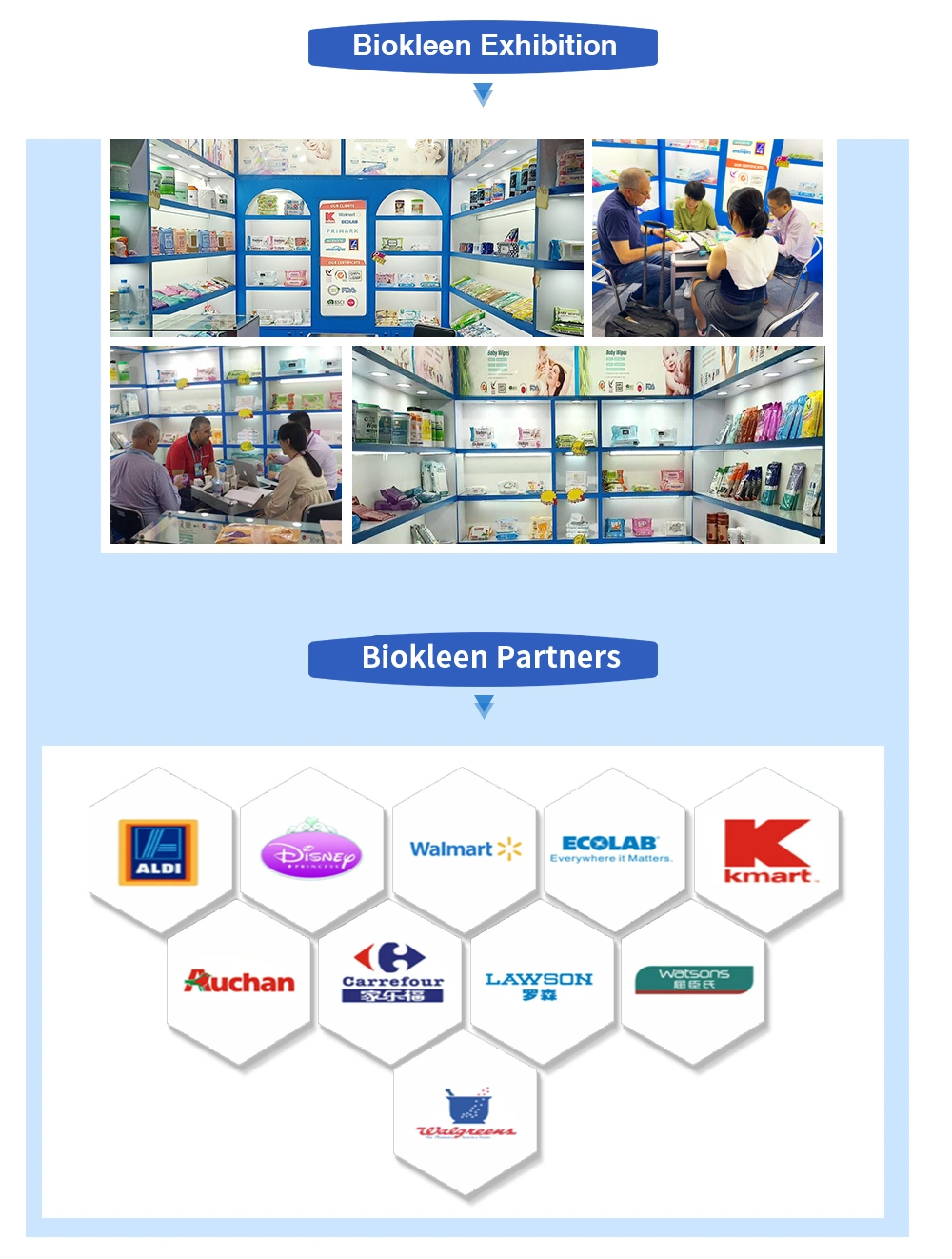 Biokleen OEM Free Sample pH Balanced Alcohol-Free Towelettes Individually Wrapped Face Makeup Remover Wet Wipes