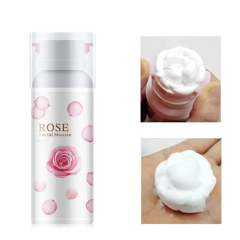 Facial Foam Cleansing Mousse Cleanser Skin Care Rose Flower Shape Oil Control Remove Makeup Face Mousse Cleanser