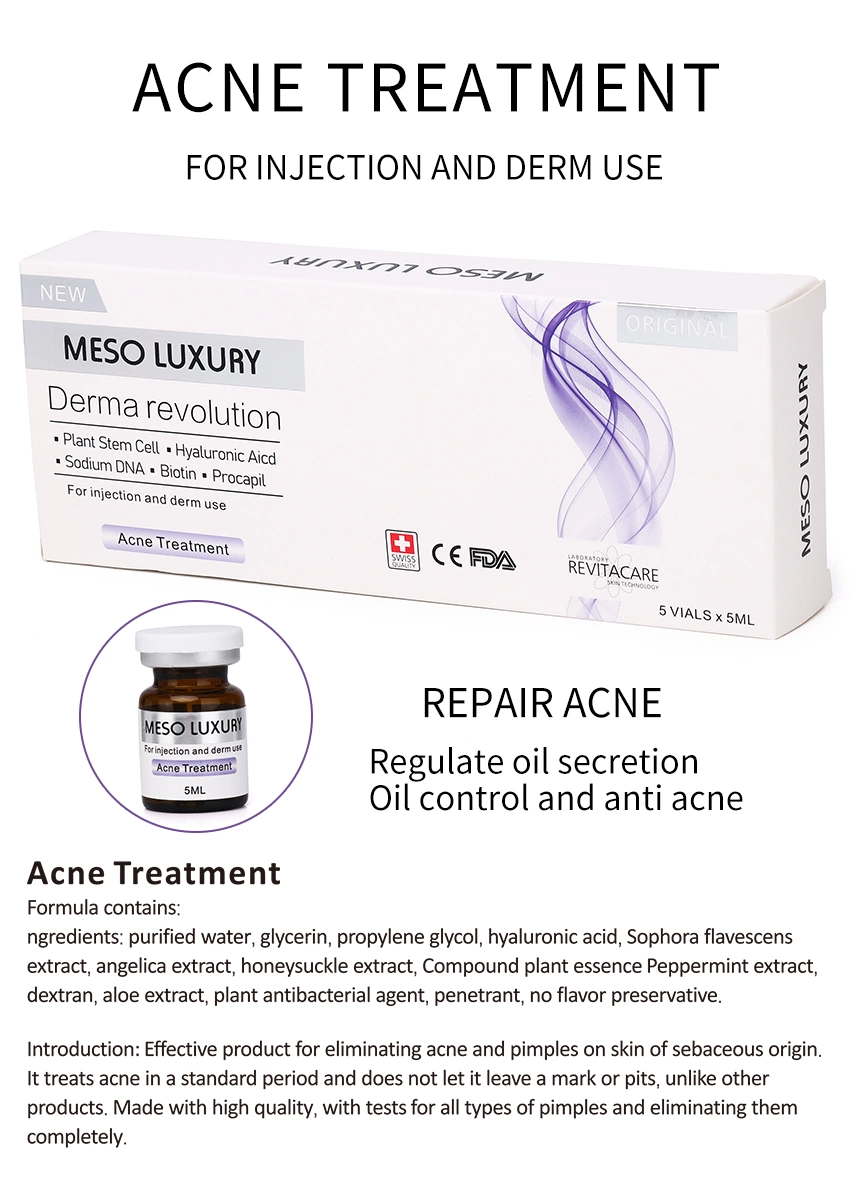 OEM Private Label Meso Luxury Injectable Mesotherapy Serum Acne Scar Removal Skin Whitening Moisturizing Serum