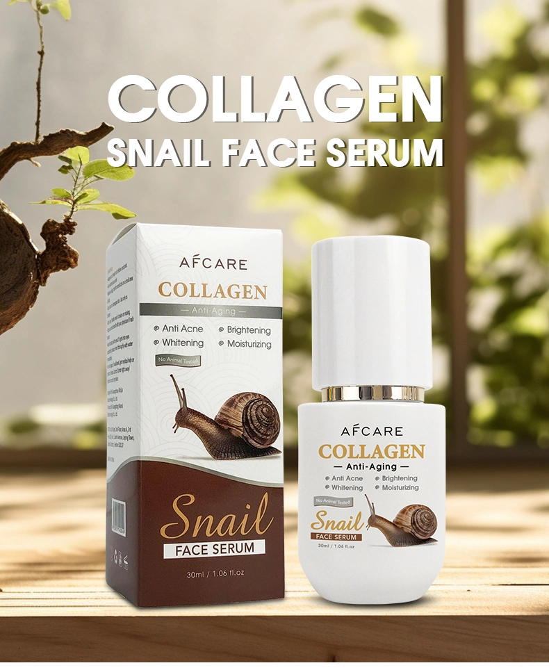 Private Label Collagen Anti-Aging Whitening Brightening Moisturizing Snail Face Serum