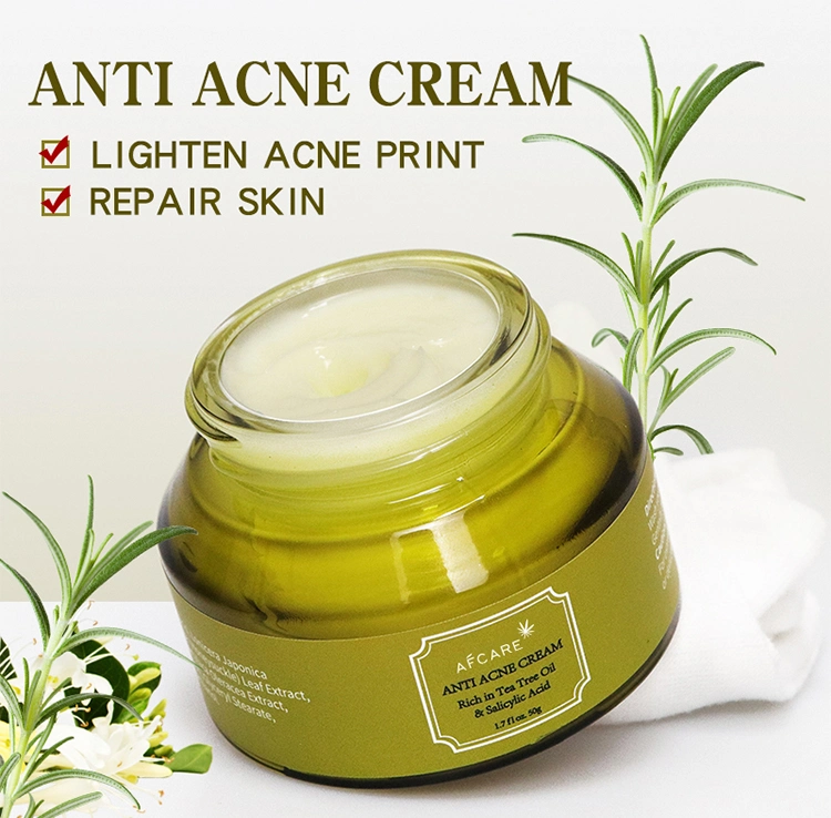 Private Label Best Natural Organic Tea Tree Oil Anti Pimples Remover Acne Treatment Cream Wholesale OEM ODM Softening Face Cream