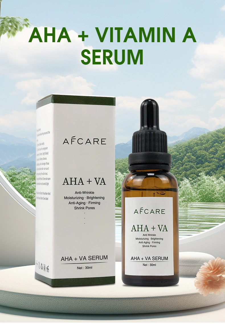 Custom Logo Wholesale Aha Va Face Serum Nature Pure Hydrating Whitening Brightening