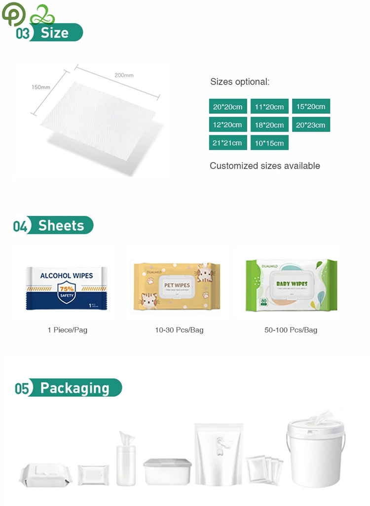 OEM and ODM Facial Wipes Refreshments Cleansing Wet Towel Wipes