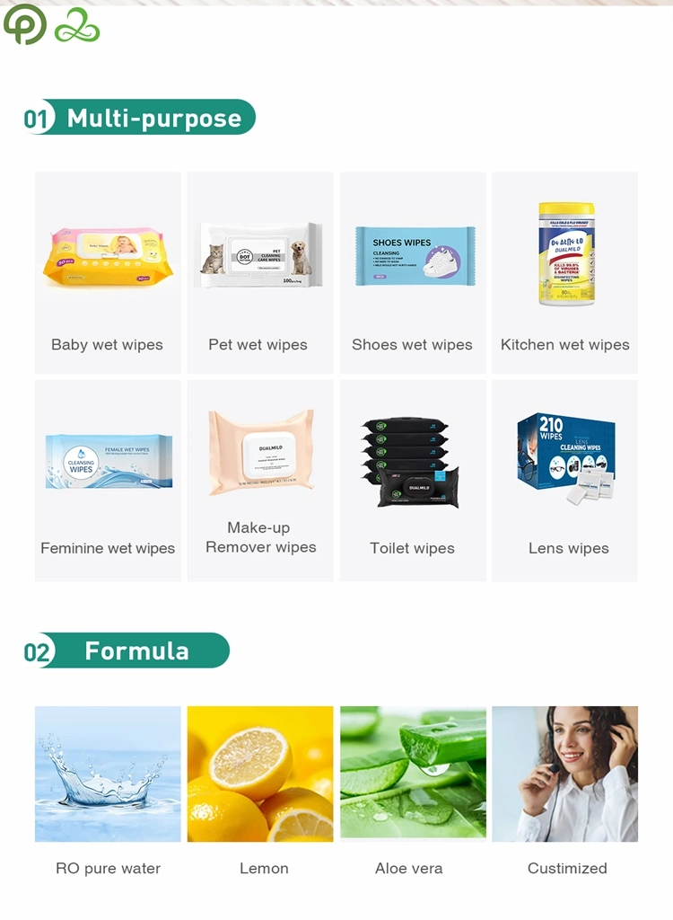 OEM and ODM Facial Wipes Refreshments Cleansing Wet Towel Wipes