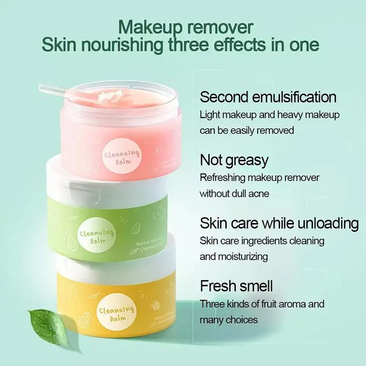 Organic Gentle Nourishing Cleanser Balm with Spoon Face and Eye Deep Cleansing Balm Custom Logo Makeup Remover Cream