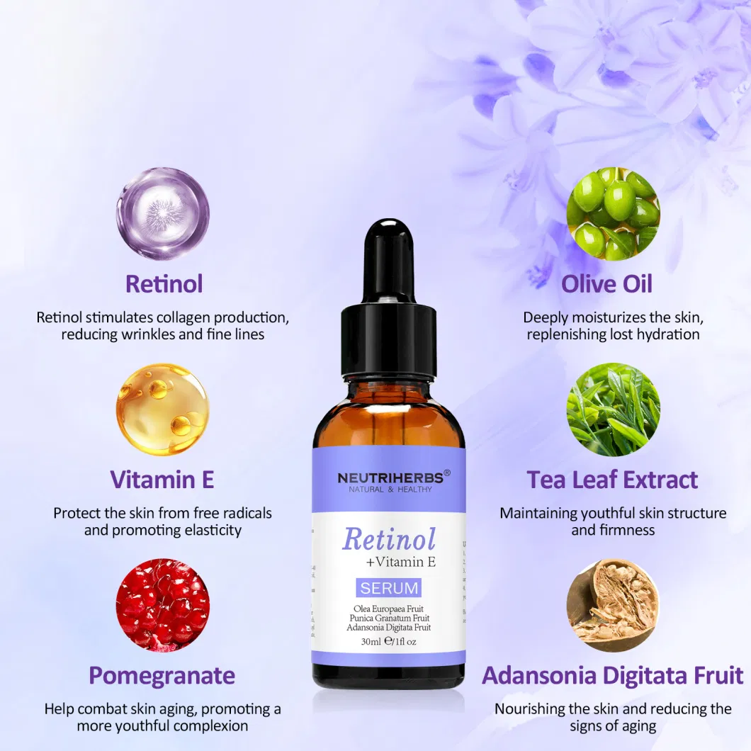 Custom Natural Hydrating Anti Acne Smoother Skin Care Vitamin E Retinol Serum