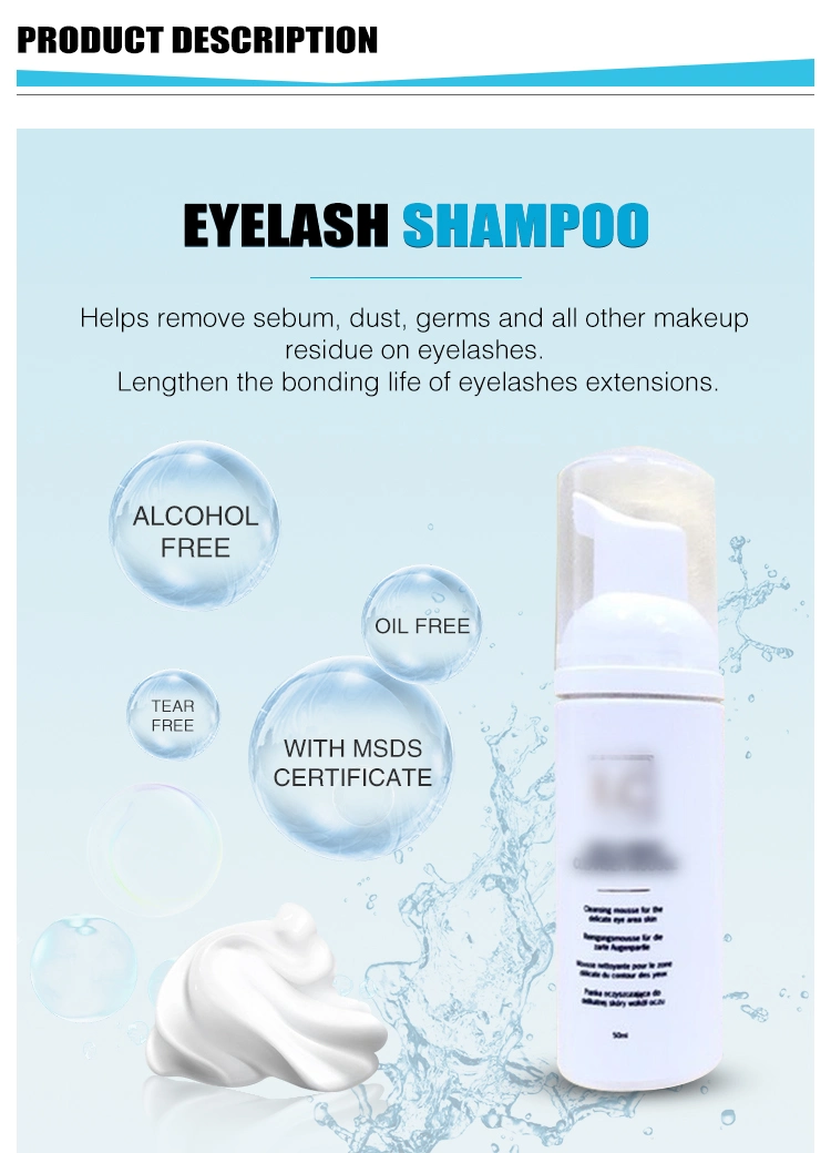 Wholesale Colorful Custom Lash Extension Shampoo Bottle Oil Free Lashes Shampoo Eyelash Foam Cleanser