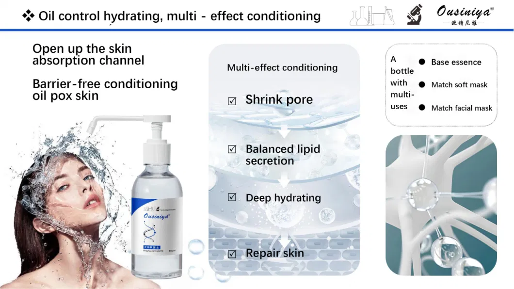 Hot Sale Face Moisturizing pH Balance Toner Skin Care Factory OEM