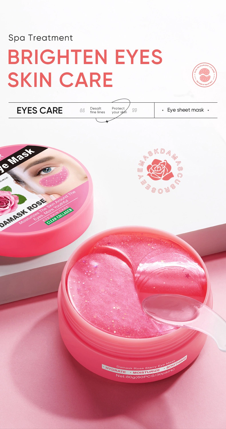 Private Label Collagen Bamboo Charcoal Rose Starry Sky Eye Patch Moisturize Anti Aging Skin Care Crystal Eye Mask