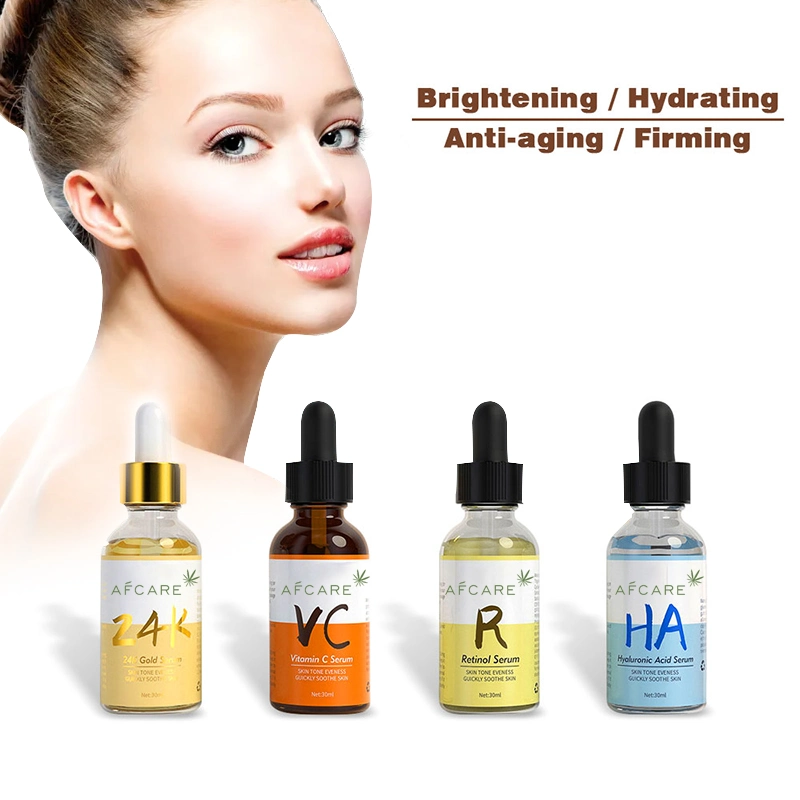 Whitening Anti-Aging Anti-Wrinkle Vitamin C Hyaluronic Acid Collagen 24K Gold Face Serum