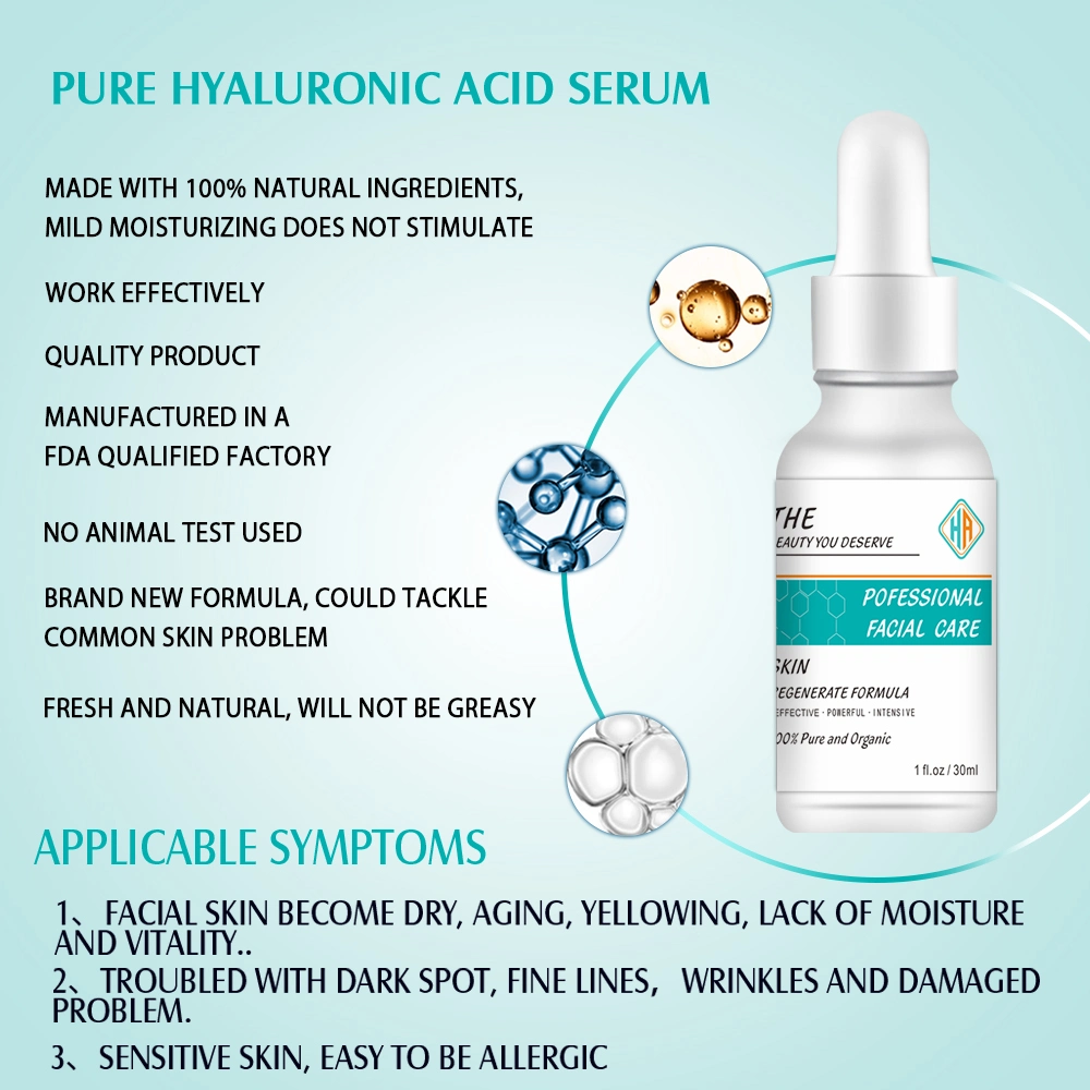 Wholesale Natural Organic Smooth Skin Care Anti Aging Whitening Pure Hyaluronic Acid Serum