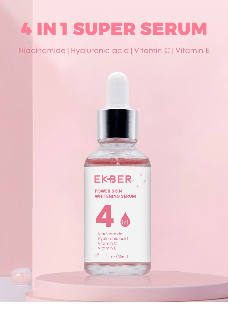 Customize Logo 4 in 1 Power Facial Serum Private Label Skin Facial Care Brightening Hyaluronic Acid Vitamin C