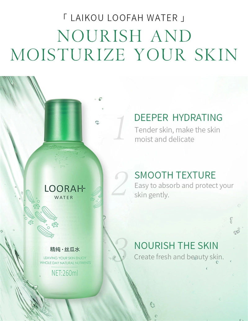 Loofah Face Toner Moisturizing Oil Control Cucumber Water Skin Care 100% Organic Anti Aging Shrinking Pores Tonic Liquid