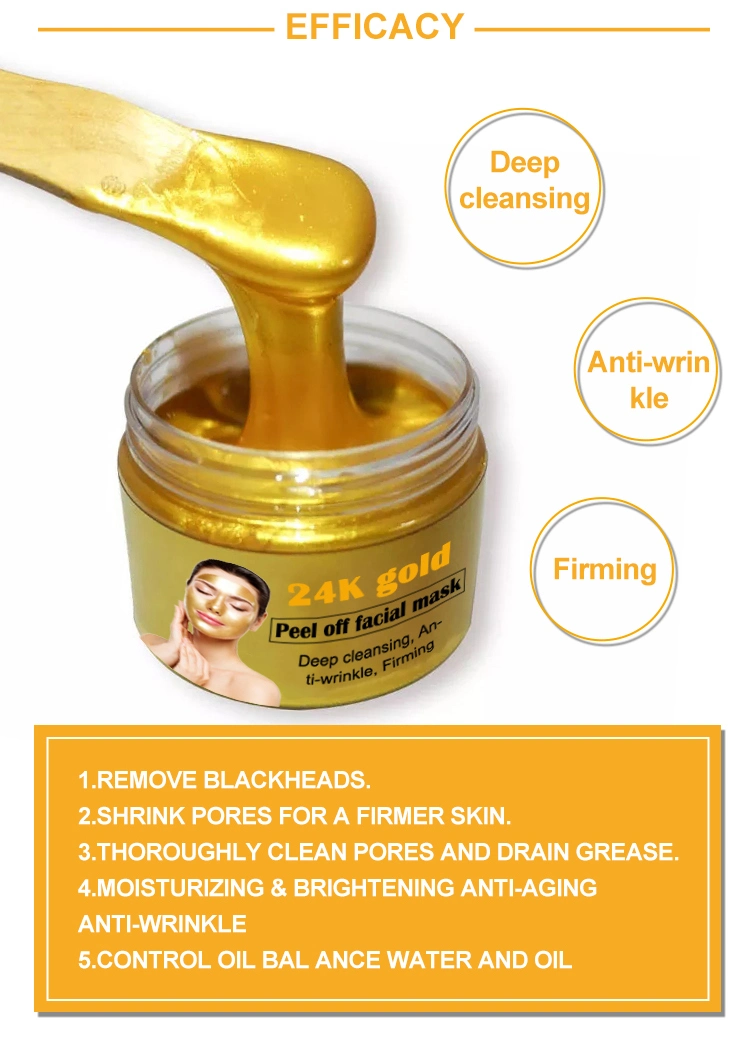 Hydrating Blackhead Area Care Deep Cleansing 24K Gold Peel off Facial Mask