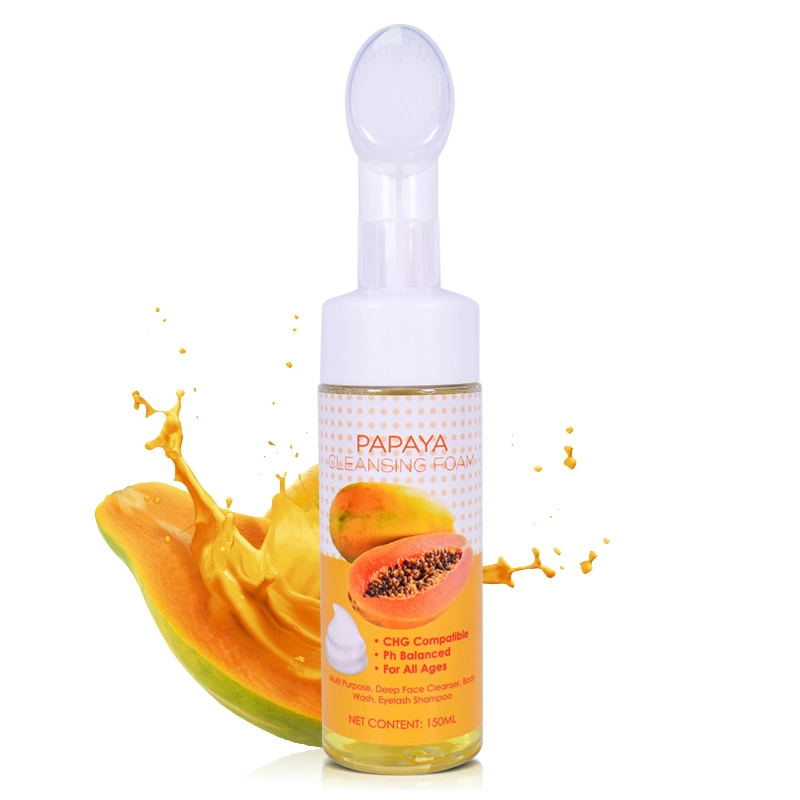 Face Wash Cleanser Silicone-Free Deep Cleansing Pore Shrinking and Vitamin C Papaya Foam Facial Cleanser