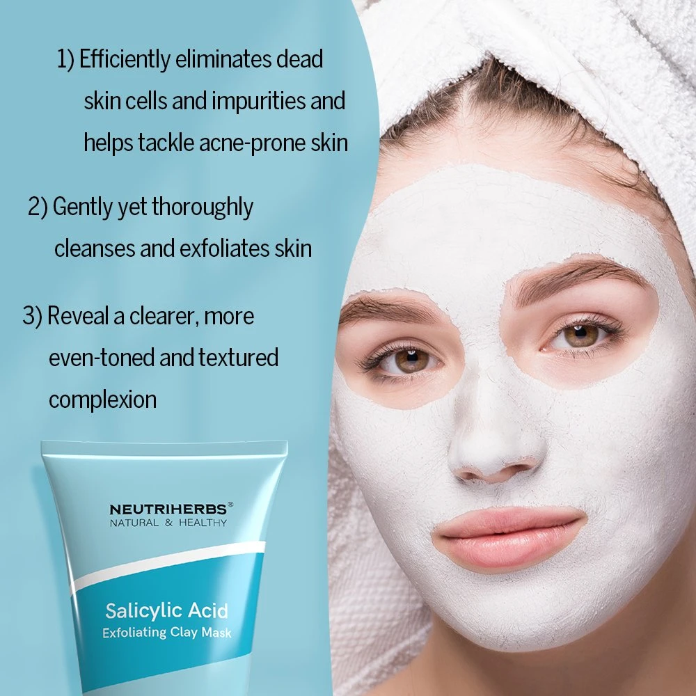 Best Selling Private Label Natural Organic Unclog Pores Salicylic Acid Clay Mask