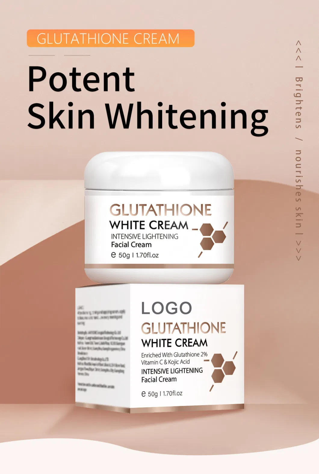 Beauty Cosmetics Skin Care Glutathione White Cream Intensive Lightening Facial Cream