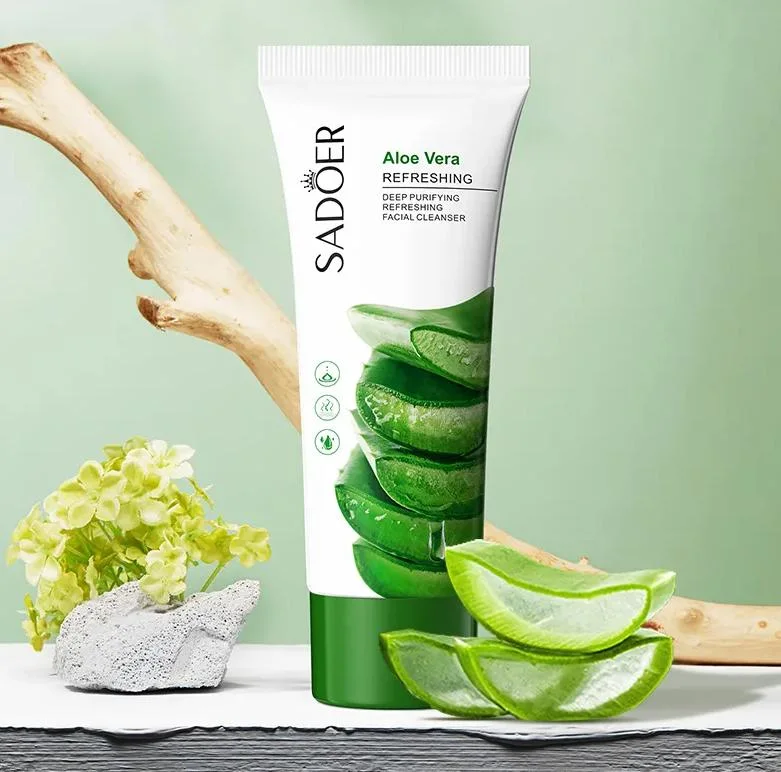 New Brand Shrink Pores Aloe Vera Vitamin C Face Wash Deep Cleansing Whitening Facial Cleanser