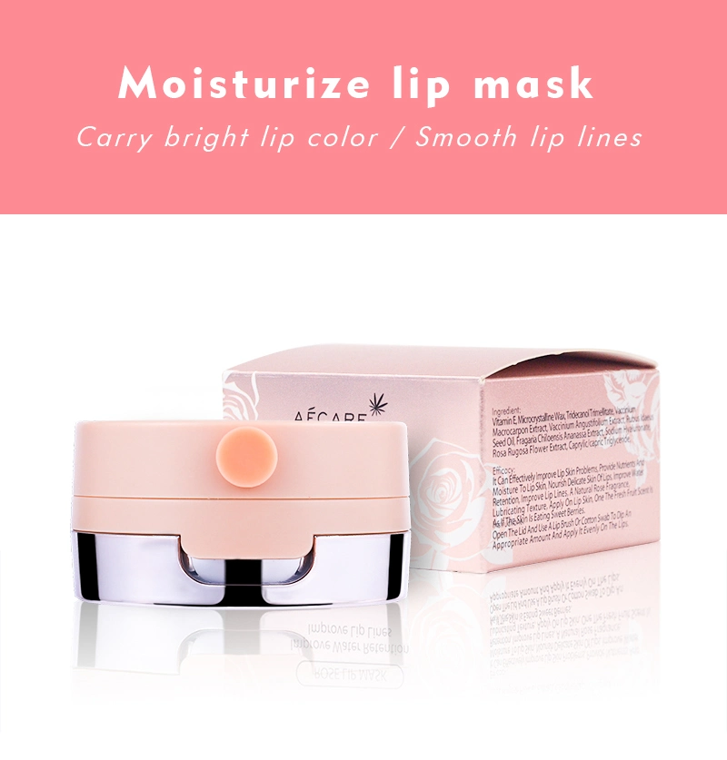 Wholesale Custom Logo Organic Pink Lip Care Mask Private Label Hydrating Sleeping Lips Mask