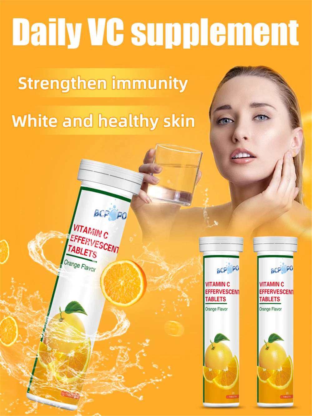 GMP Factory Skin Whitening Boost Immunity Vitamin C Effervescent Tablet OEM