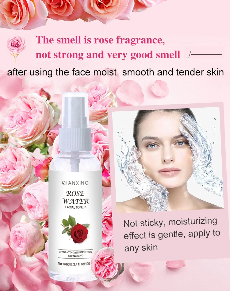 OEM/ODM Deep Hydrating Rose Water Spray Toner for Face and Hair