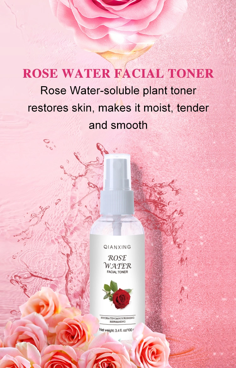 OEM/ODM Deep Hydrating Rose Water Spray Toner for Face and Hair