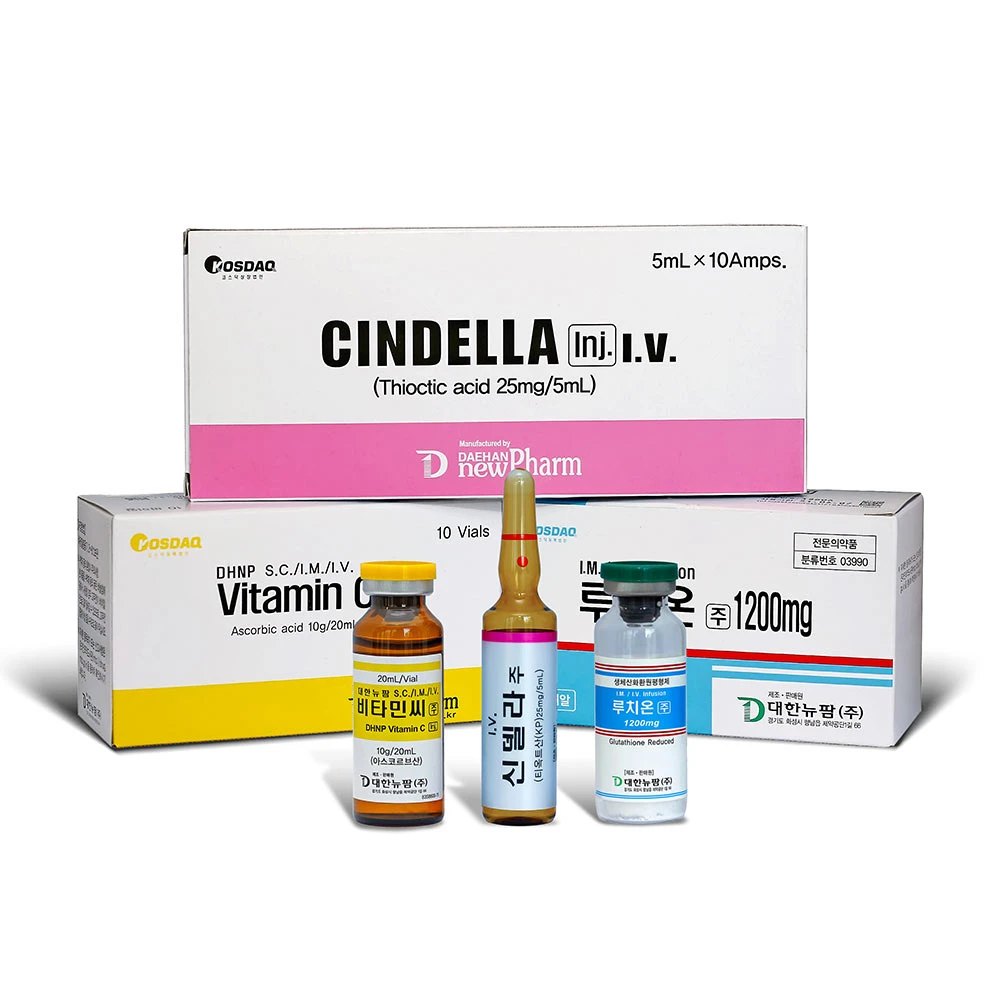 Luthione Cindella Ascorbic Acid Vitamin C Skin Whitening Injection for IV Injection